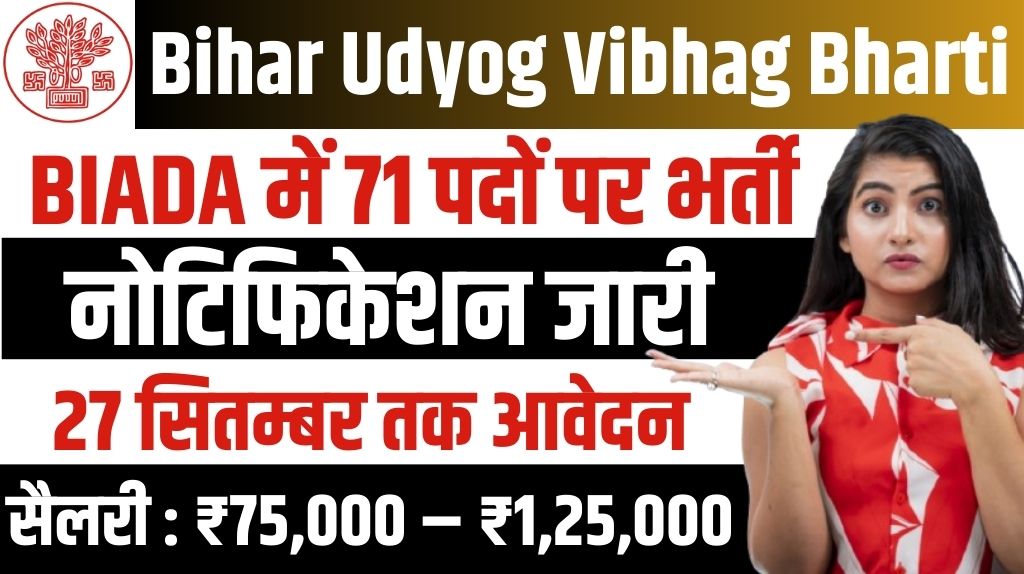 Bihar Udyog Vibhag Vacancy 2025